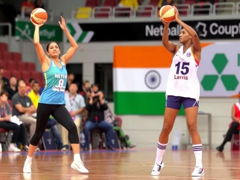 Netball players in action during a national championship